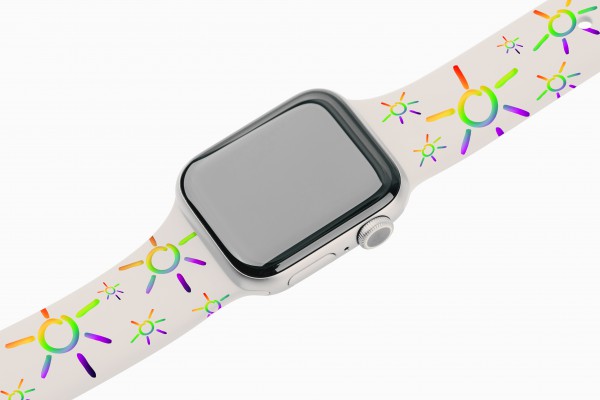 Apple Watch Armband Regenbogen mit Grömitzsonne - Weiß